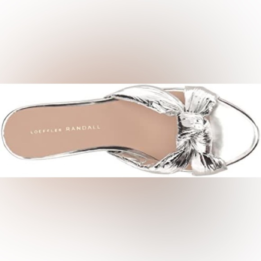 Elsie Puffy Knot Sandal In Silver foil sz 7.5